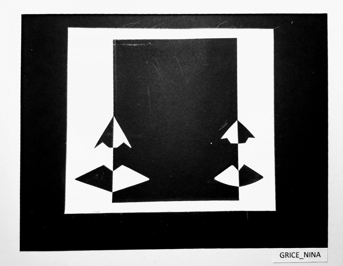 Black and white reflection of triangles