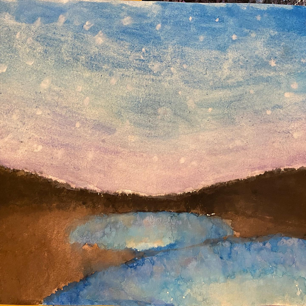 water hills pink horizon