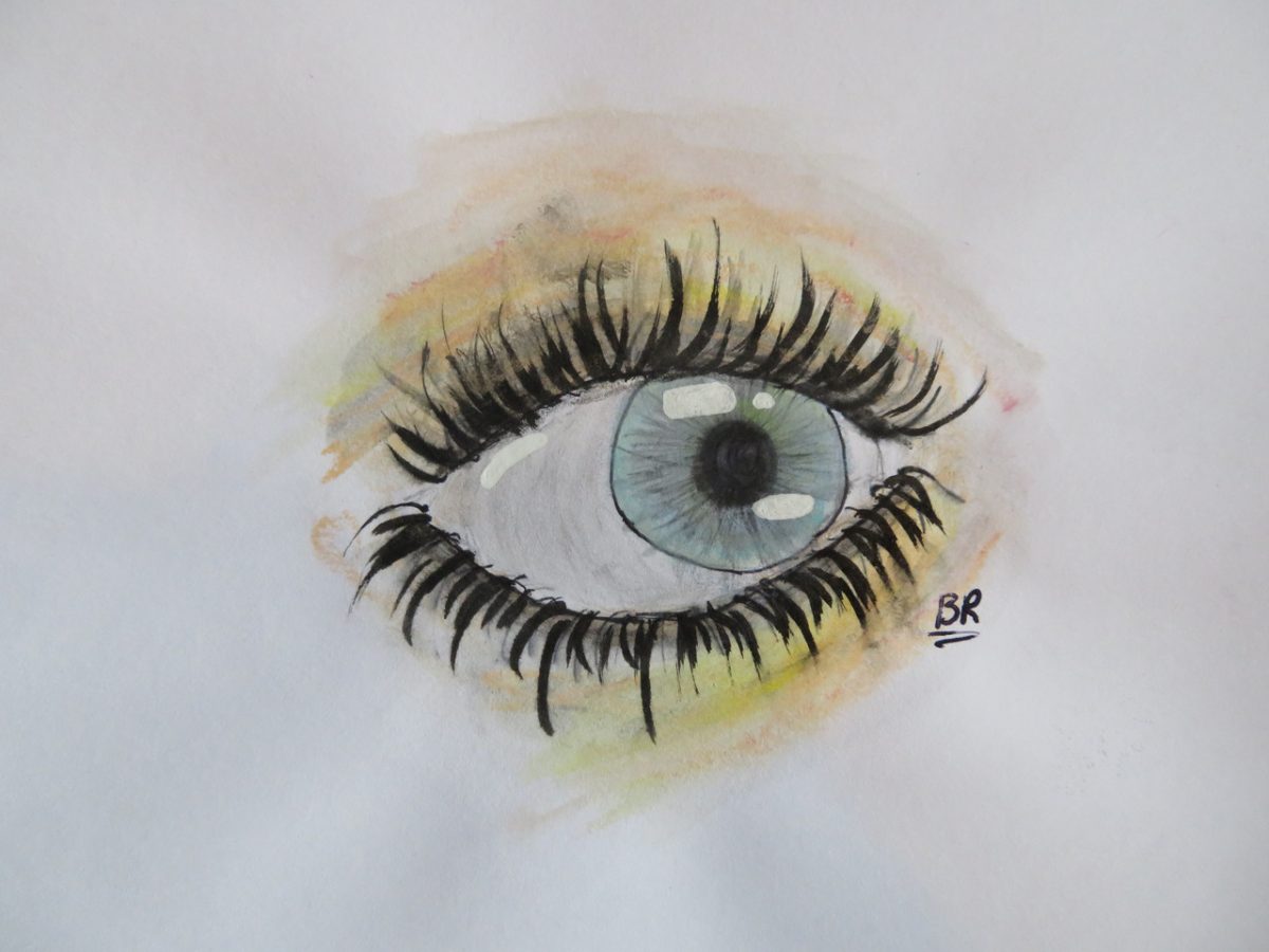 Watercolor painting of an eye