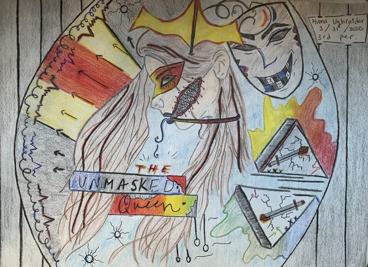 Red and yellow abstract drawing