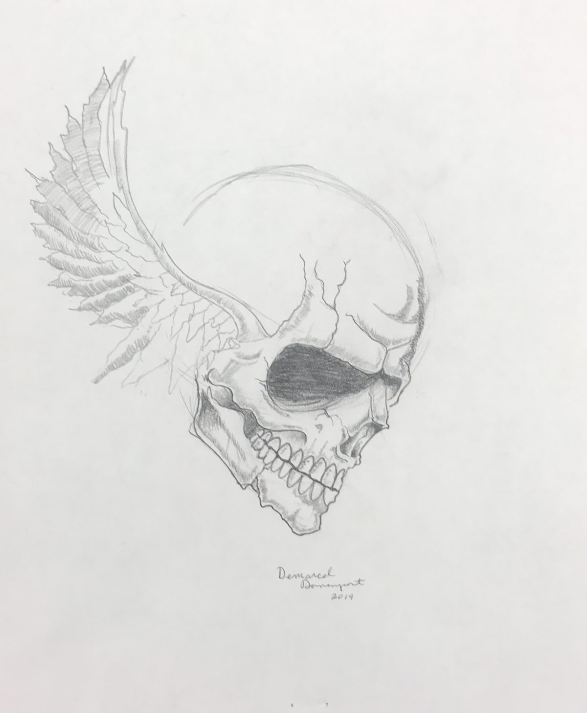 A black and white drawing of a creature