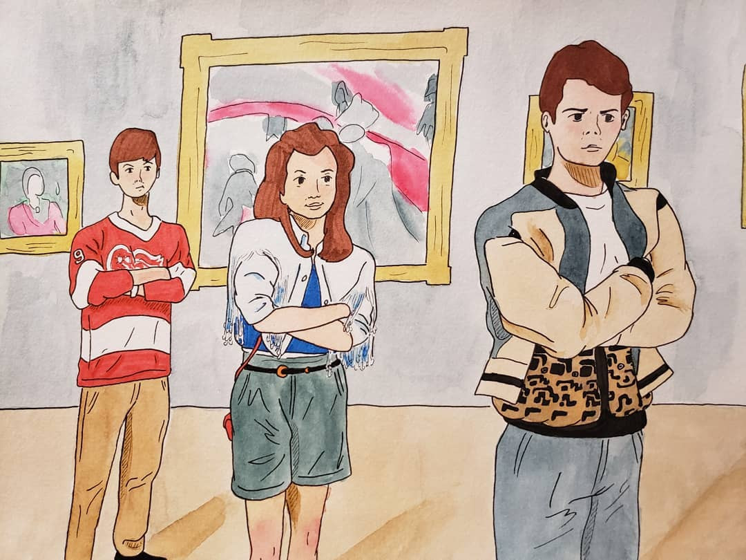 Depiction of scene from the movie "Ferris Bueller's Day Off"