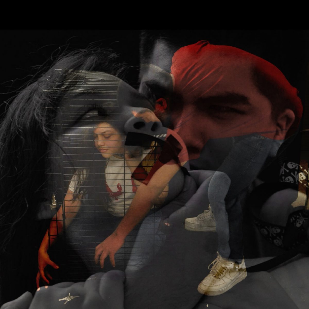 Layered photography of people's faces