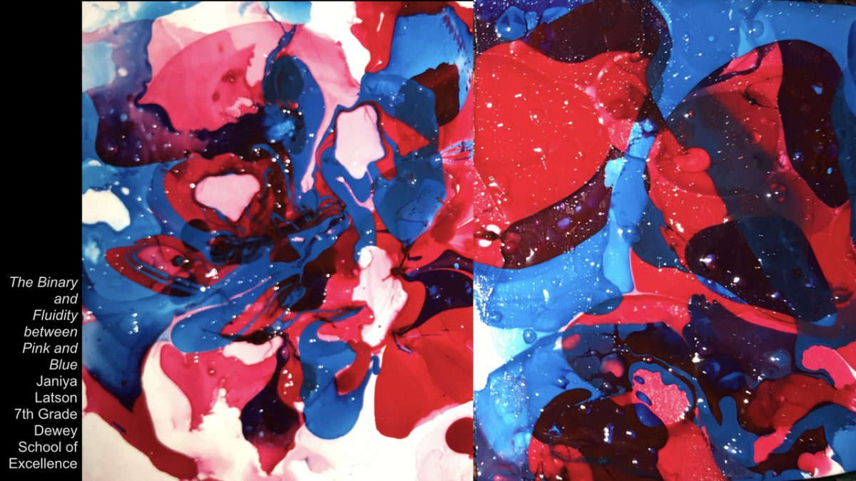 red and blue abstract painting