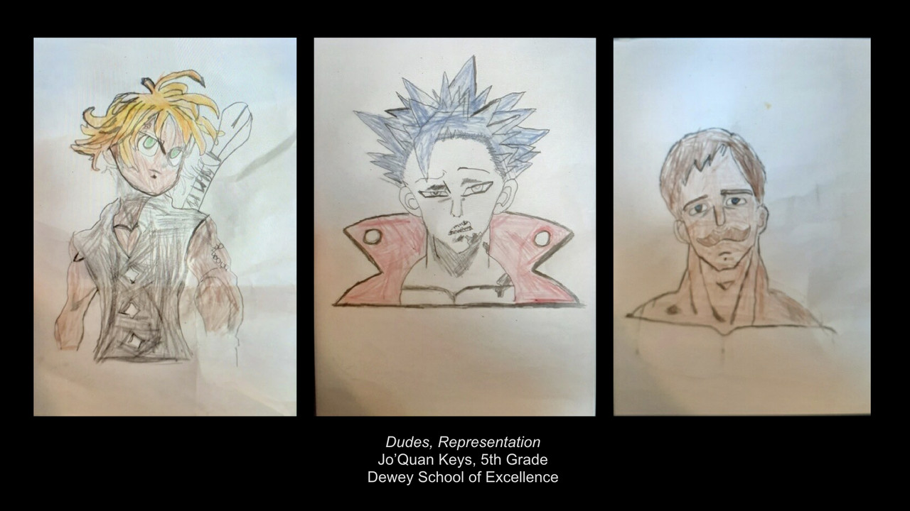 3 seperate figure drawings