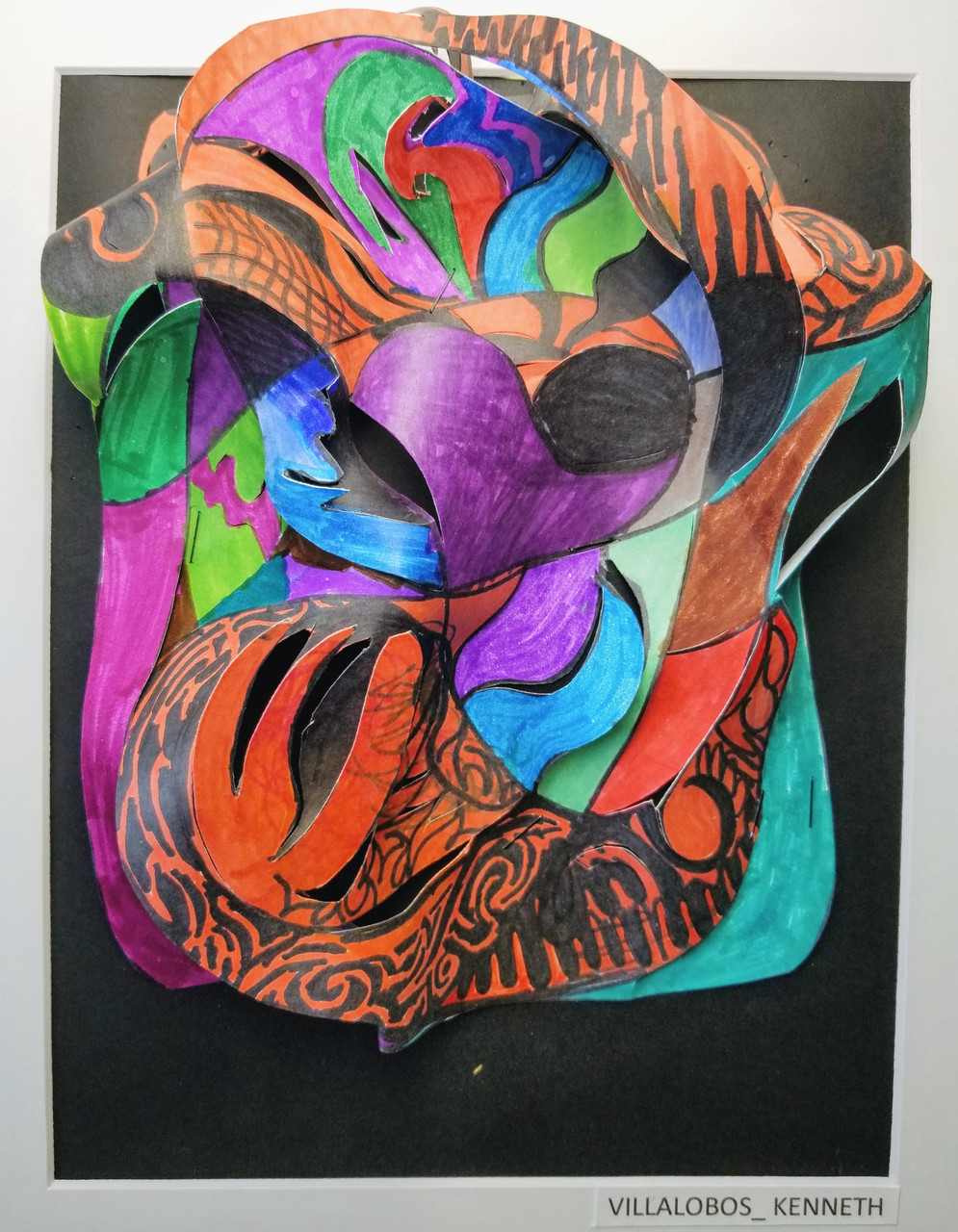 Colorful 3D paper sculpture