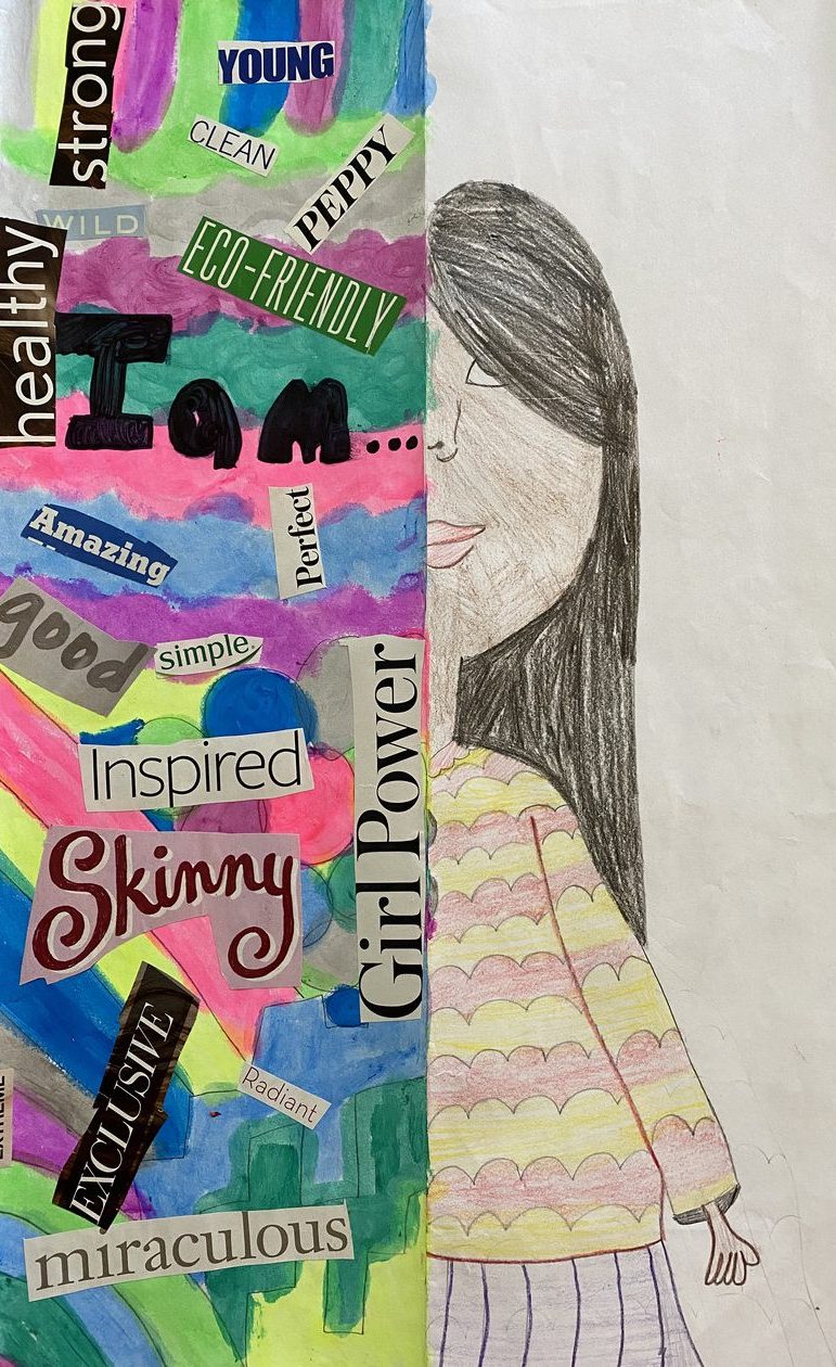 Mixed media self-portrait