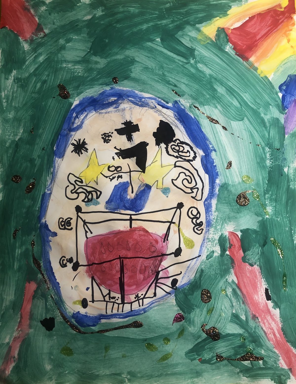 Colorful abstract self portrait