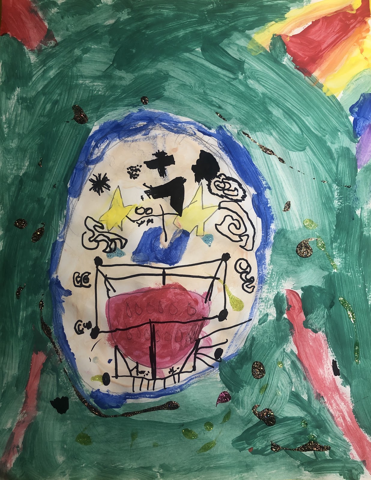 Colorful abstract self portrait