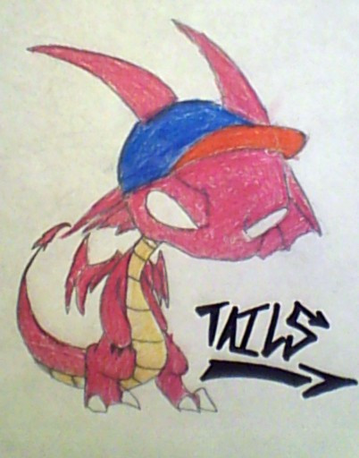 red dragon in baseball hat