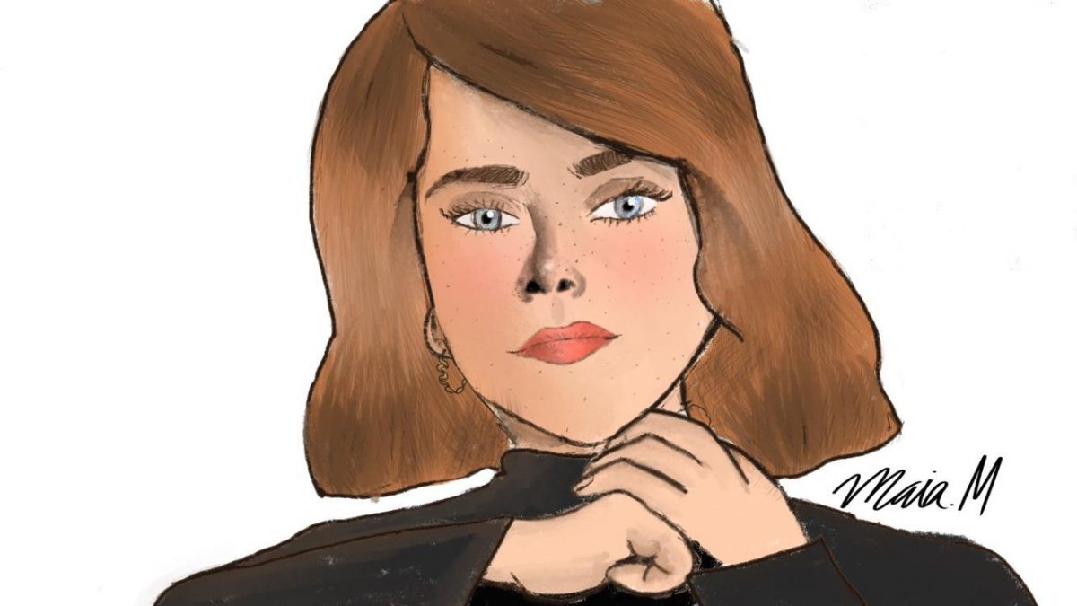 Digital image of a woman looking at you