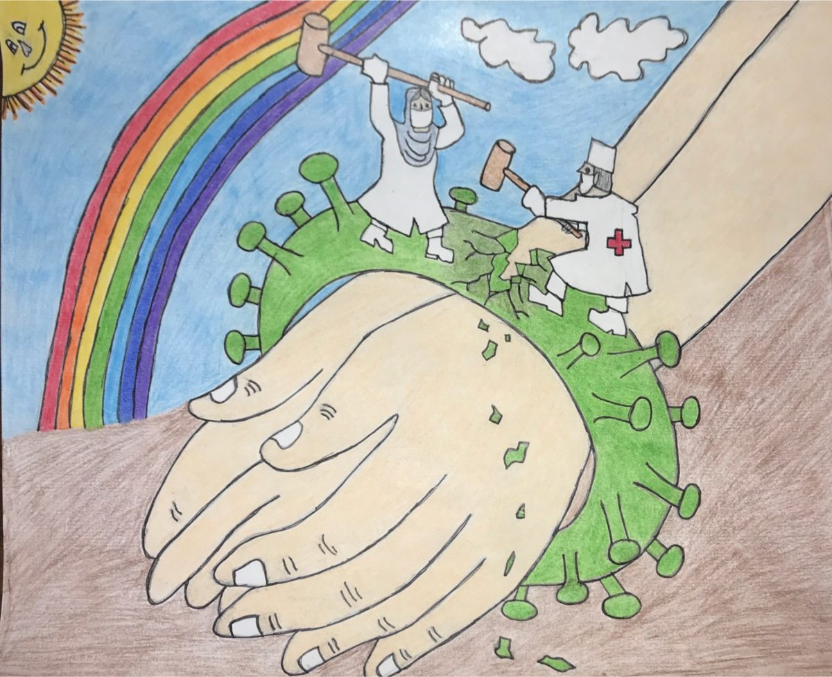 bound hands rainbow in back