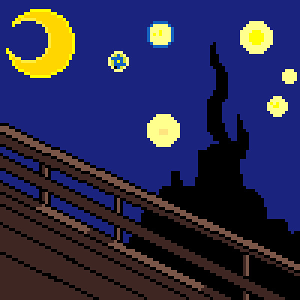 bridge with stary sky