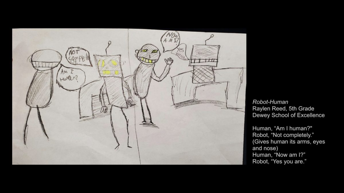 robot and person talking