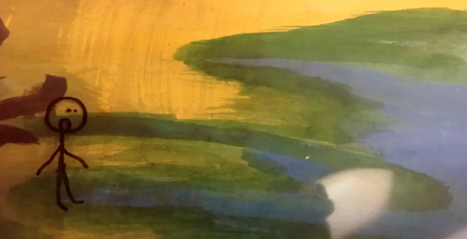 Stick Figure on a painted background