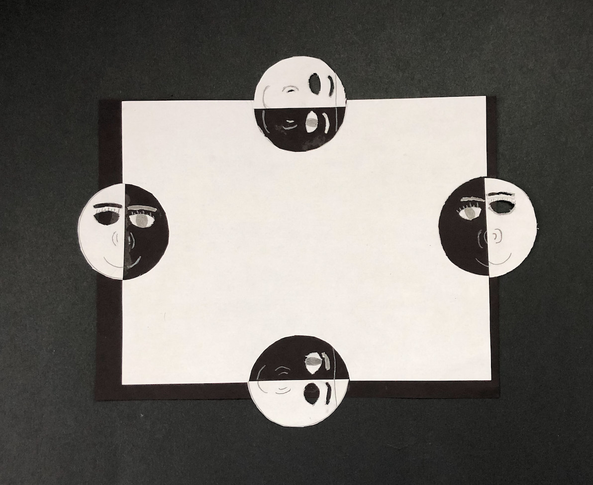 Black and white faces
