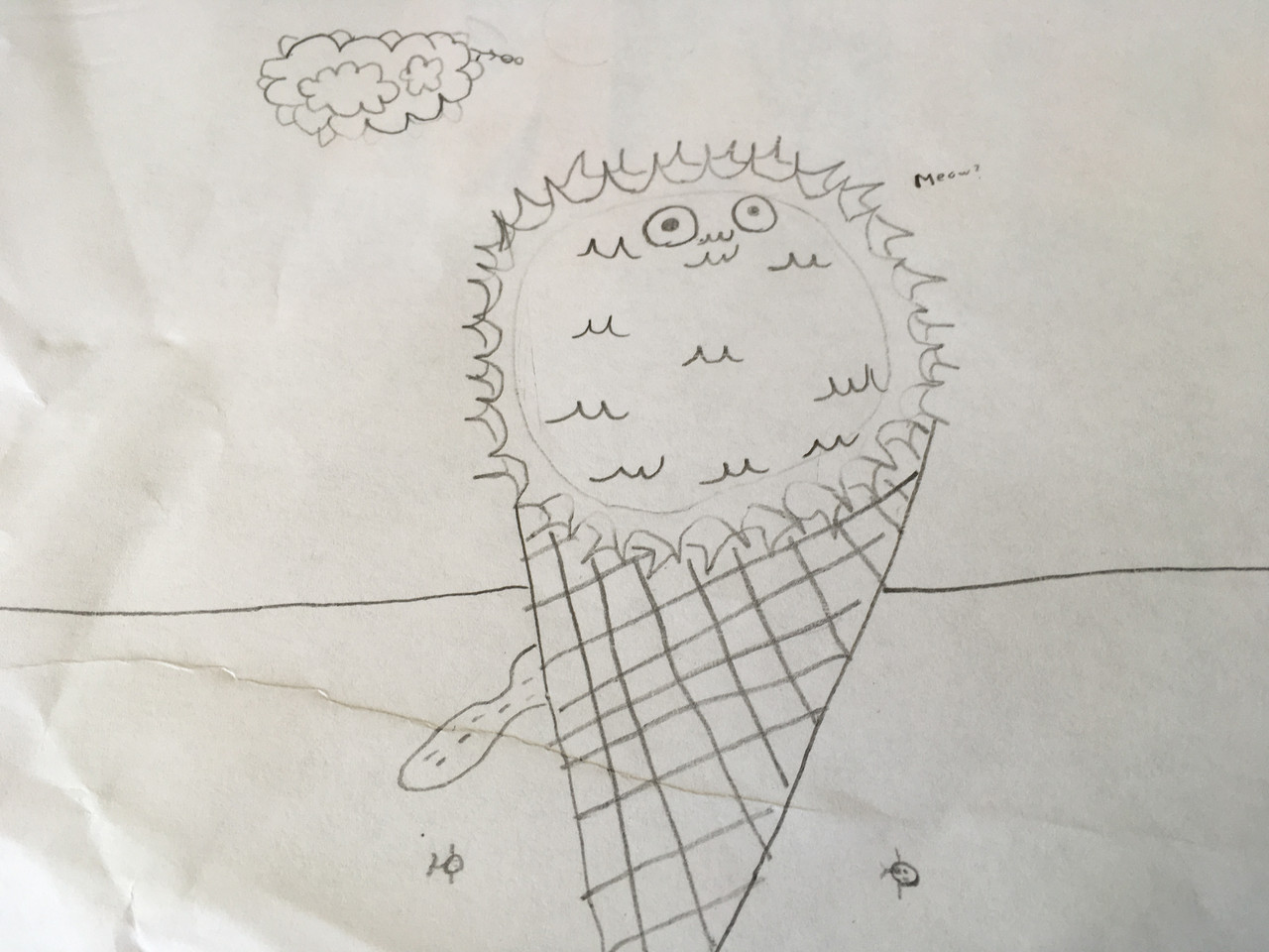 Drawing of an ice cream cone.
