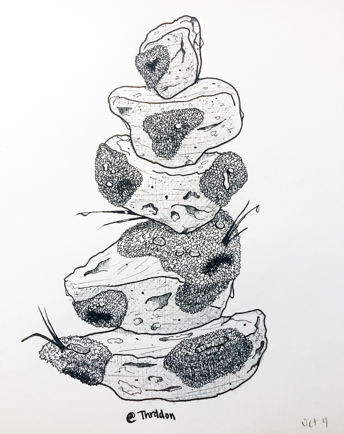 rocks with moss stacked on each other