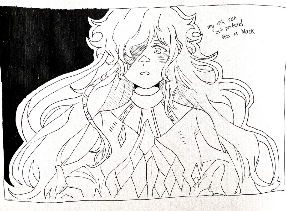 person with long hair and crystals