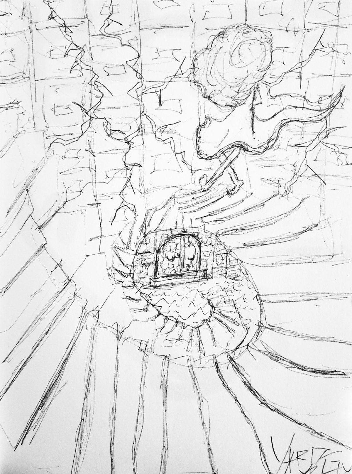 stairs leading down to a dungeon