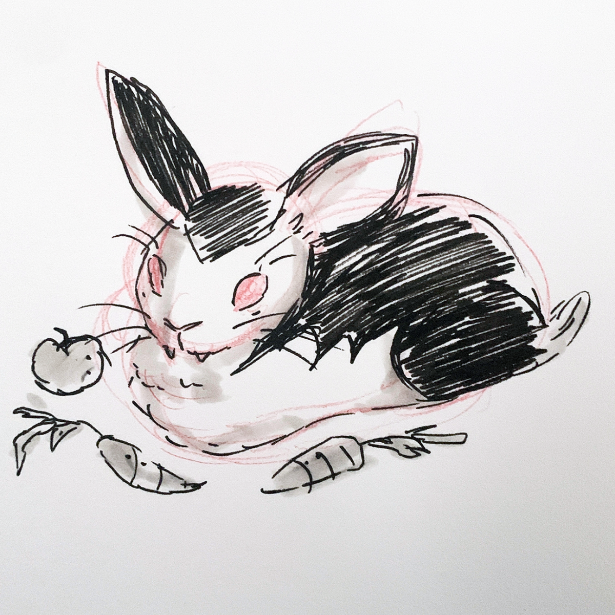 evil rabbit with fangs