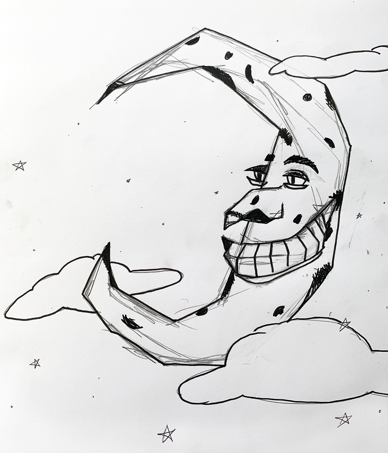 smiling crescent moon