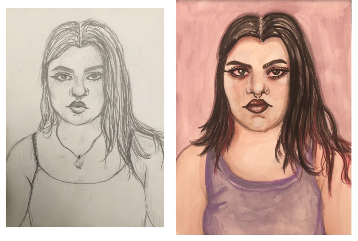 pencil and color portraits
