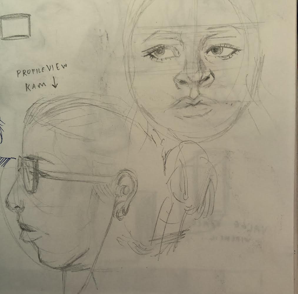 sketch of faces