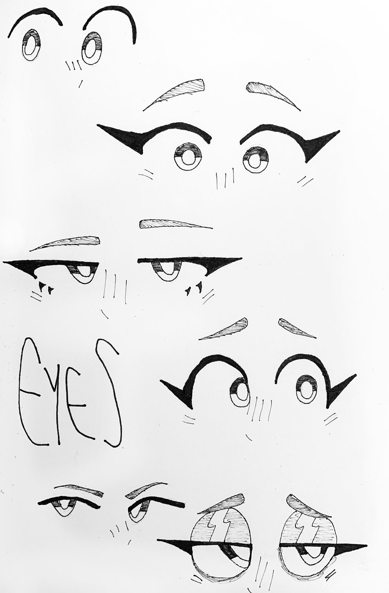 sketches of different eyes