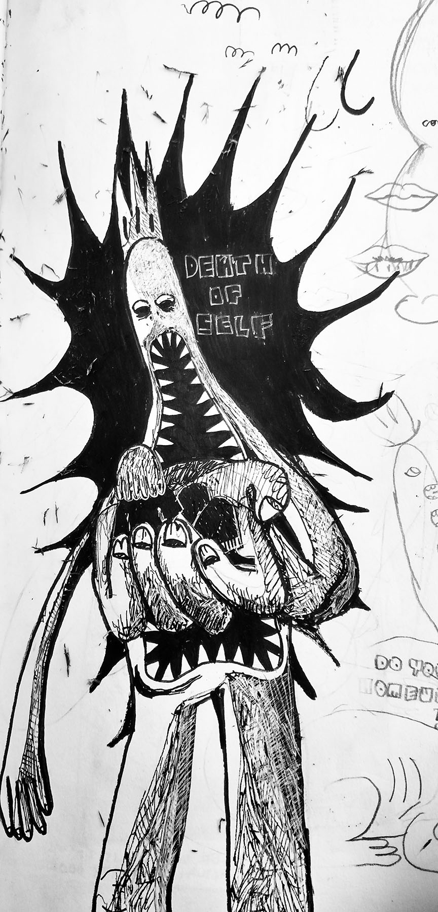 Creature with large mouth with fangs