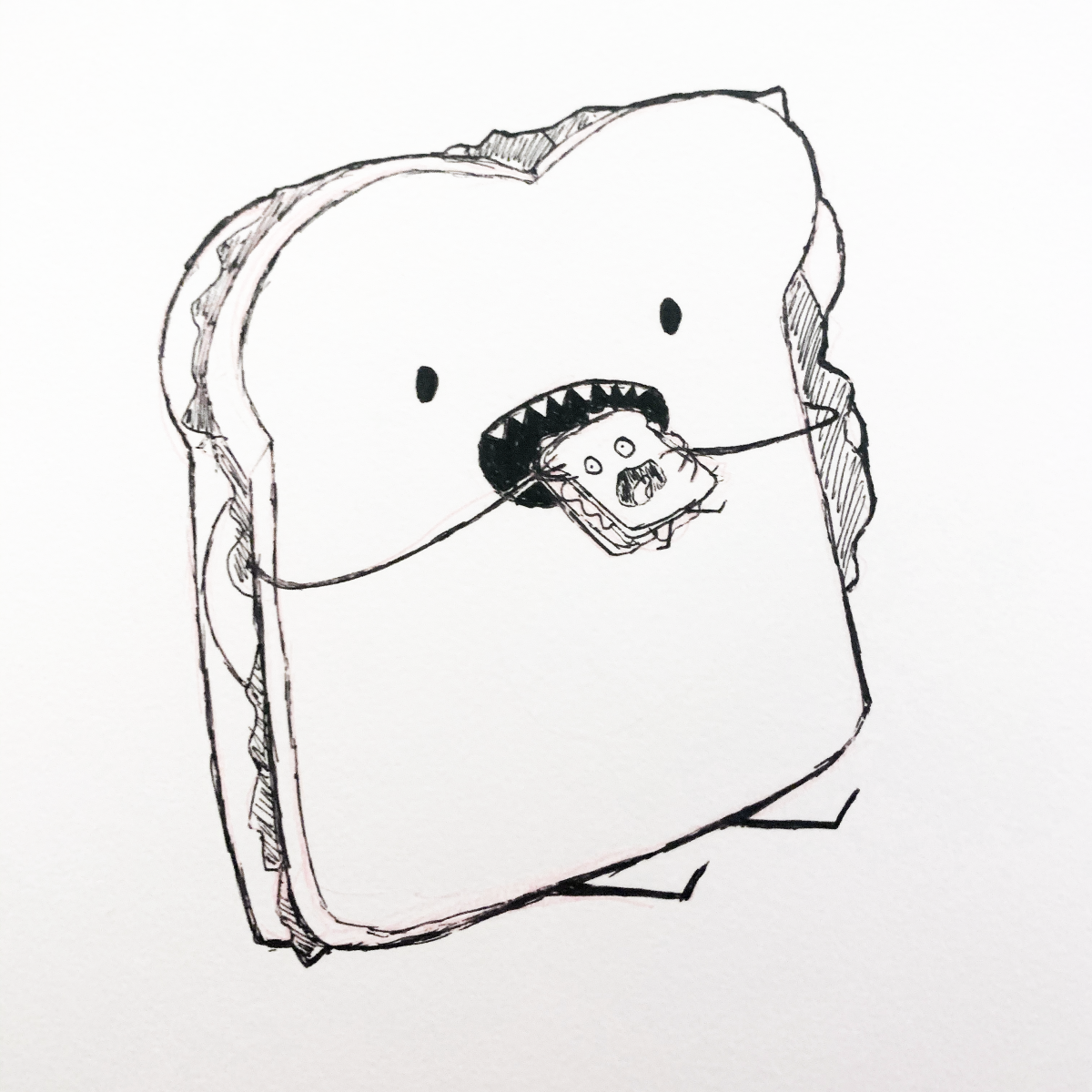 Sandwich eating a sandwich