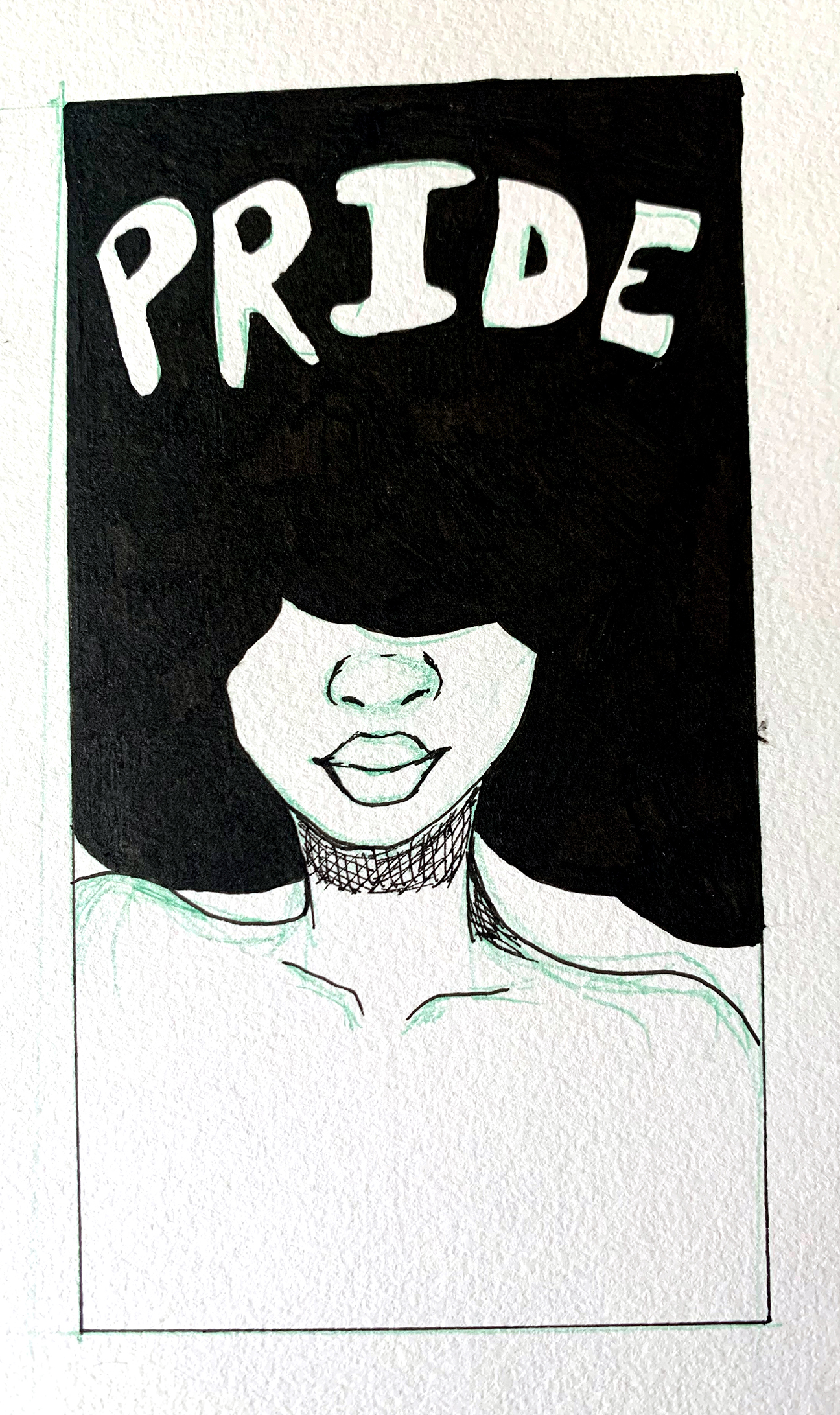 person with "Pride" in their hair