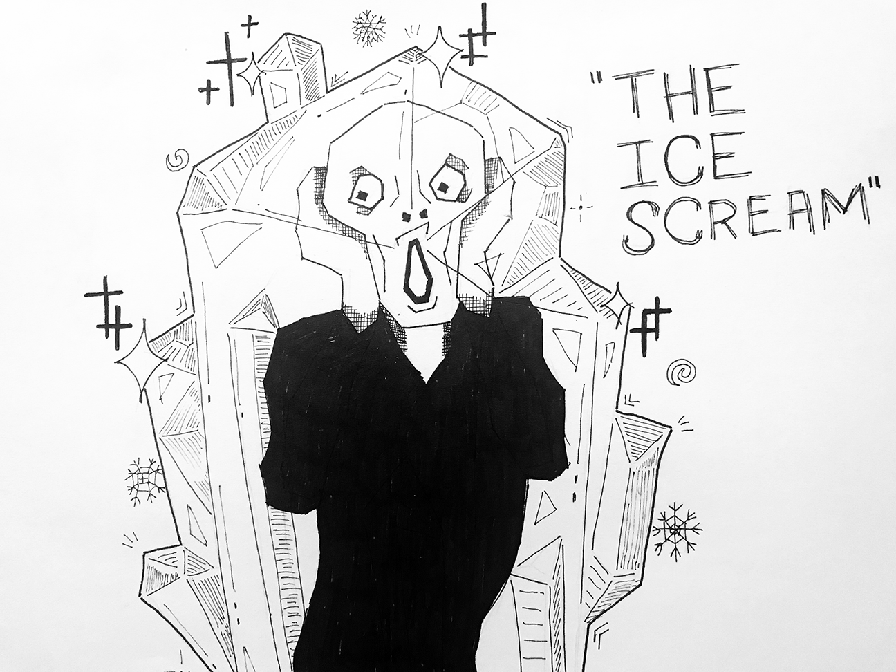 Klimt's Scream in an ice pillar. "The Ice Scream"