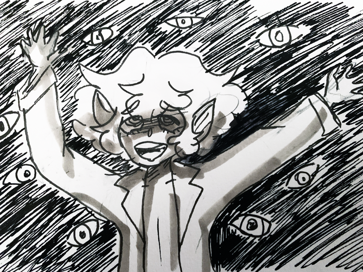 Eyes looking at a person