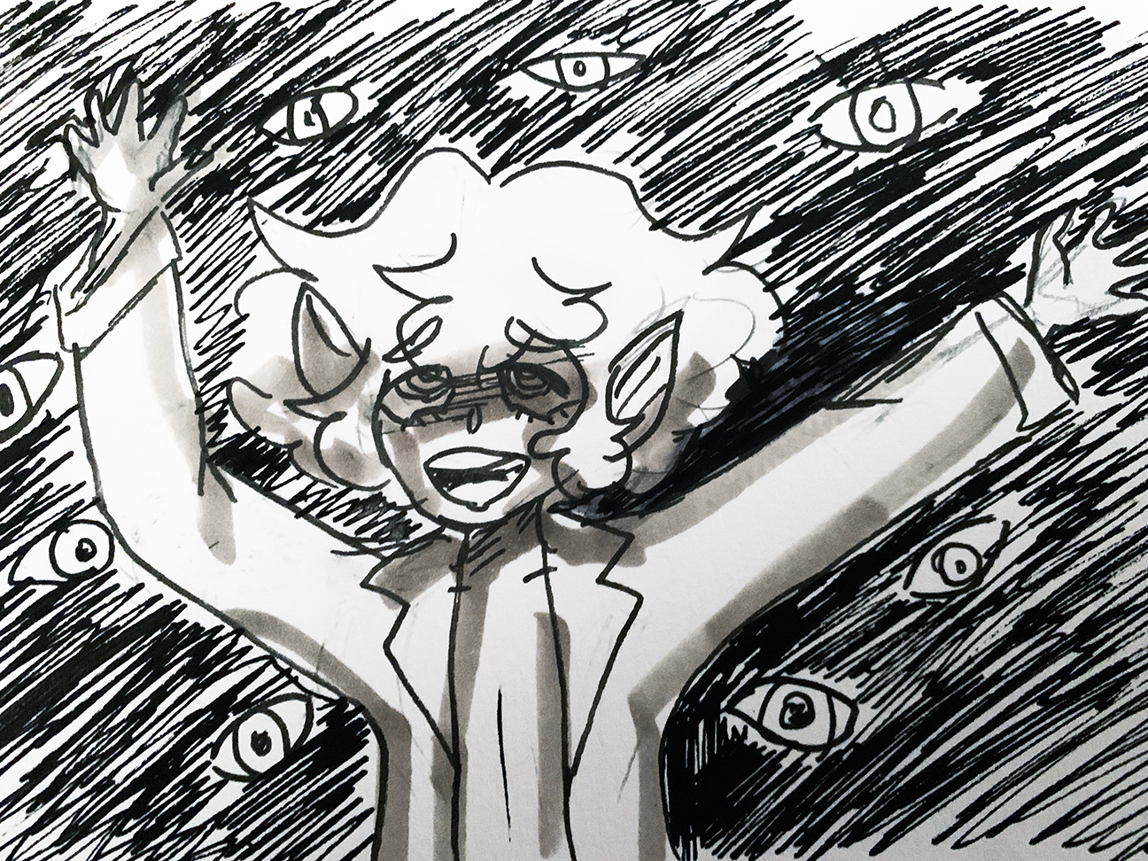 Eyes looking at a person