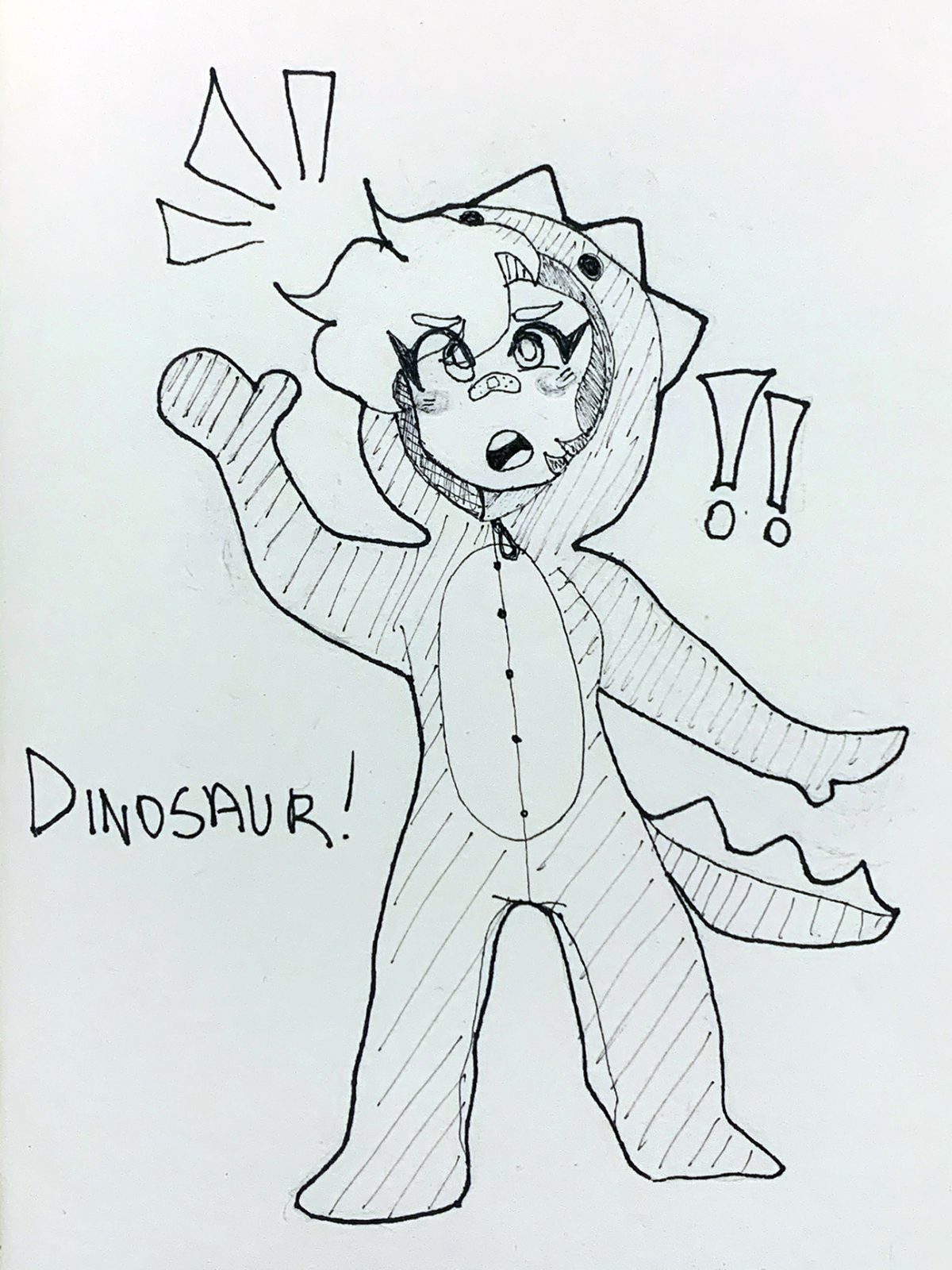 person in dinosaur costume