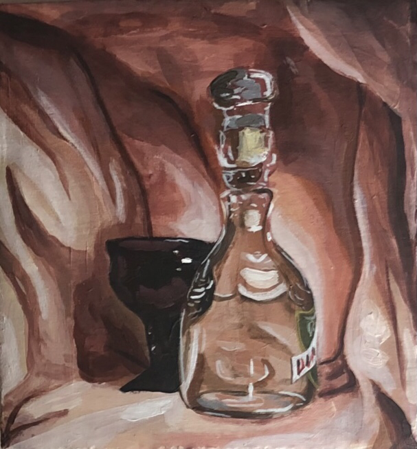 Still life of bottles