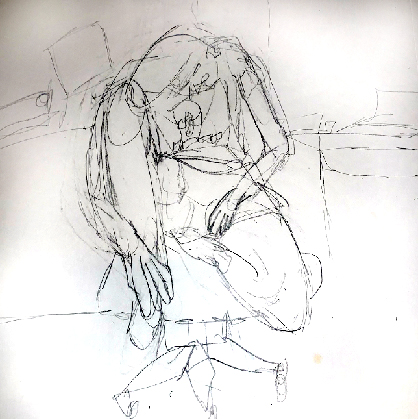 sketch of person sitting on office chair