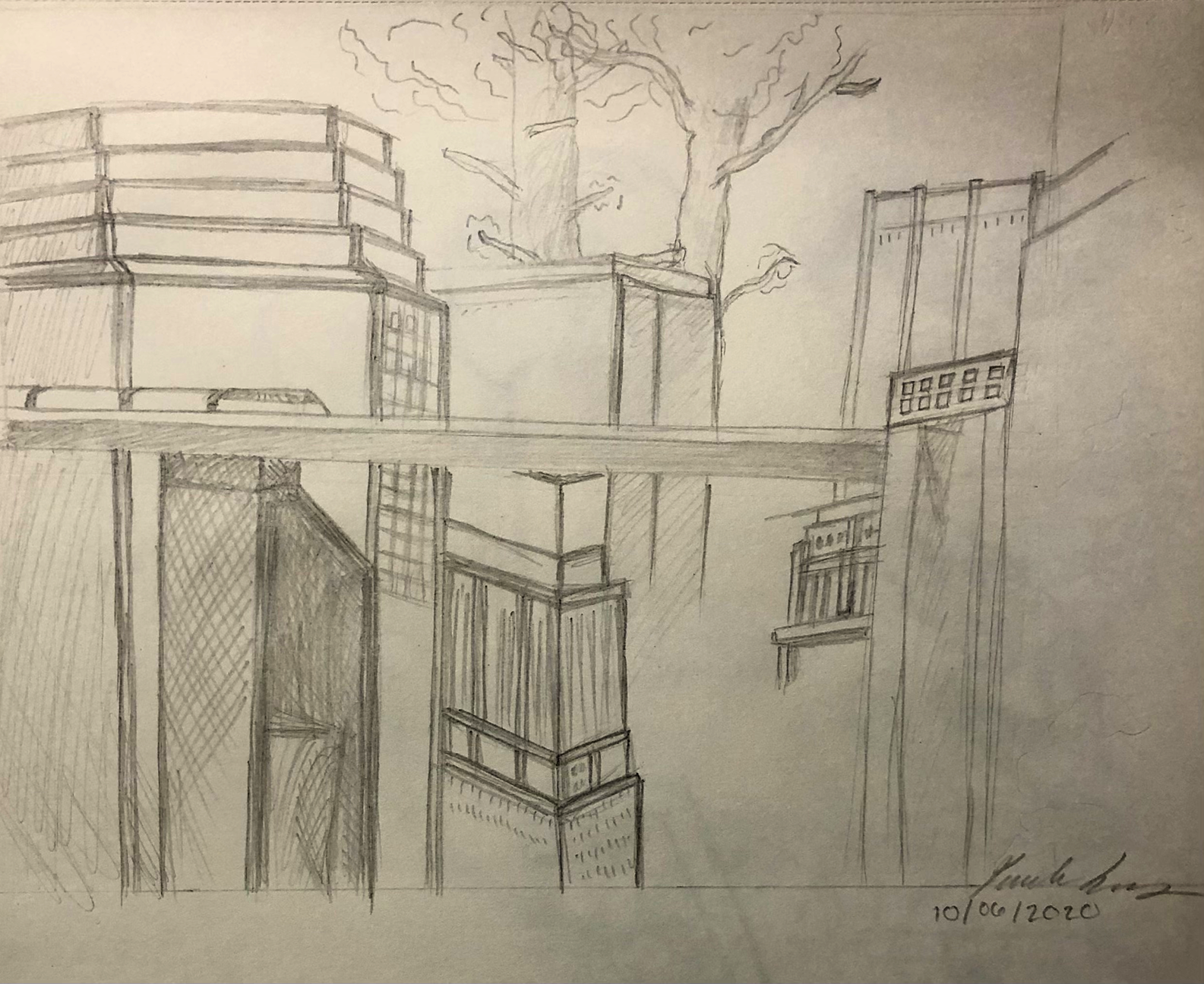 perspective drawing of buildings
