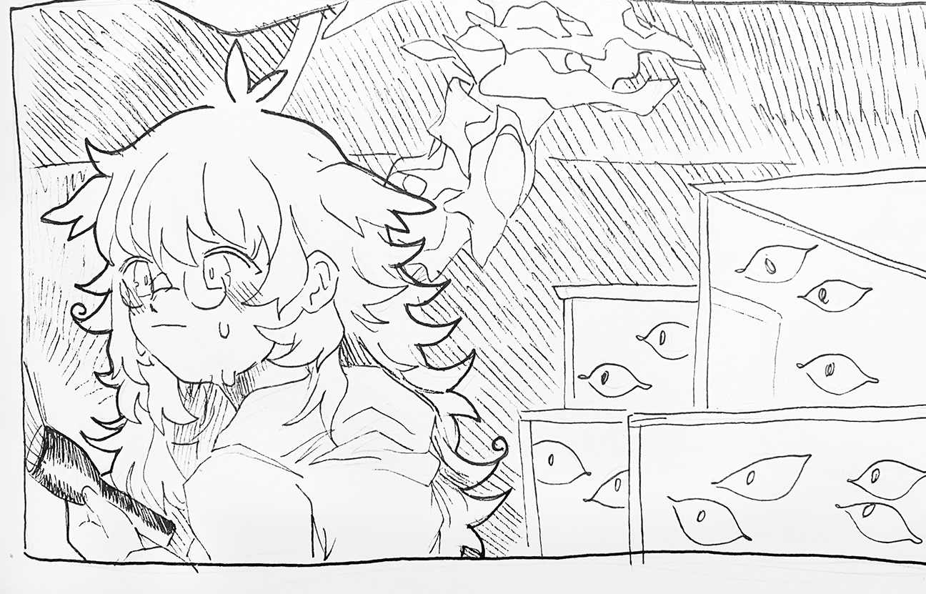 Eyes looking at a person