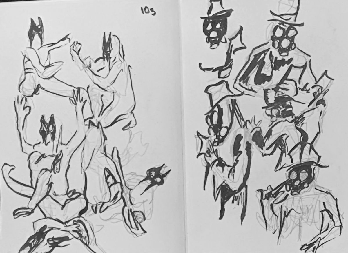 People with masks