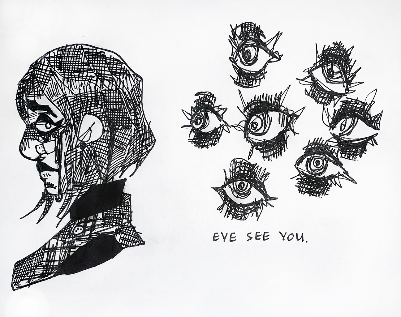 Eyes looking at a person