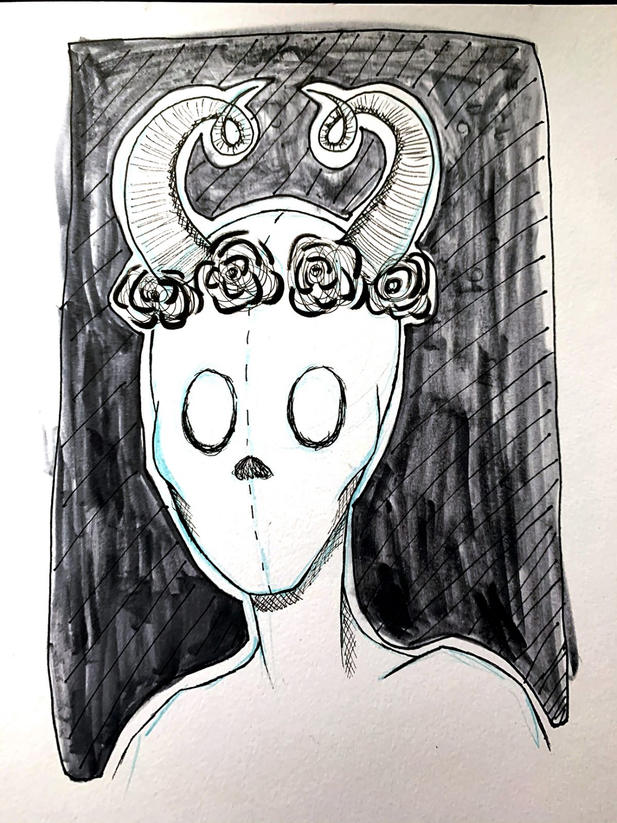 Monster with horns and flower crown