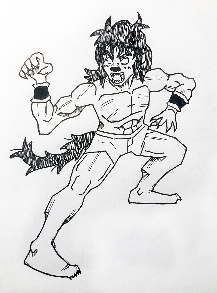 person with fangs and claws