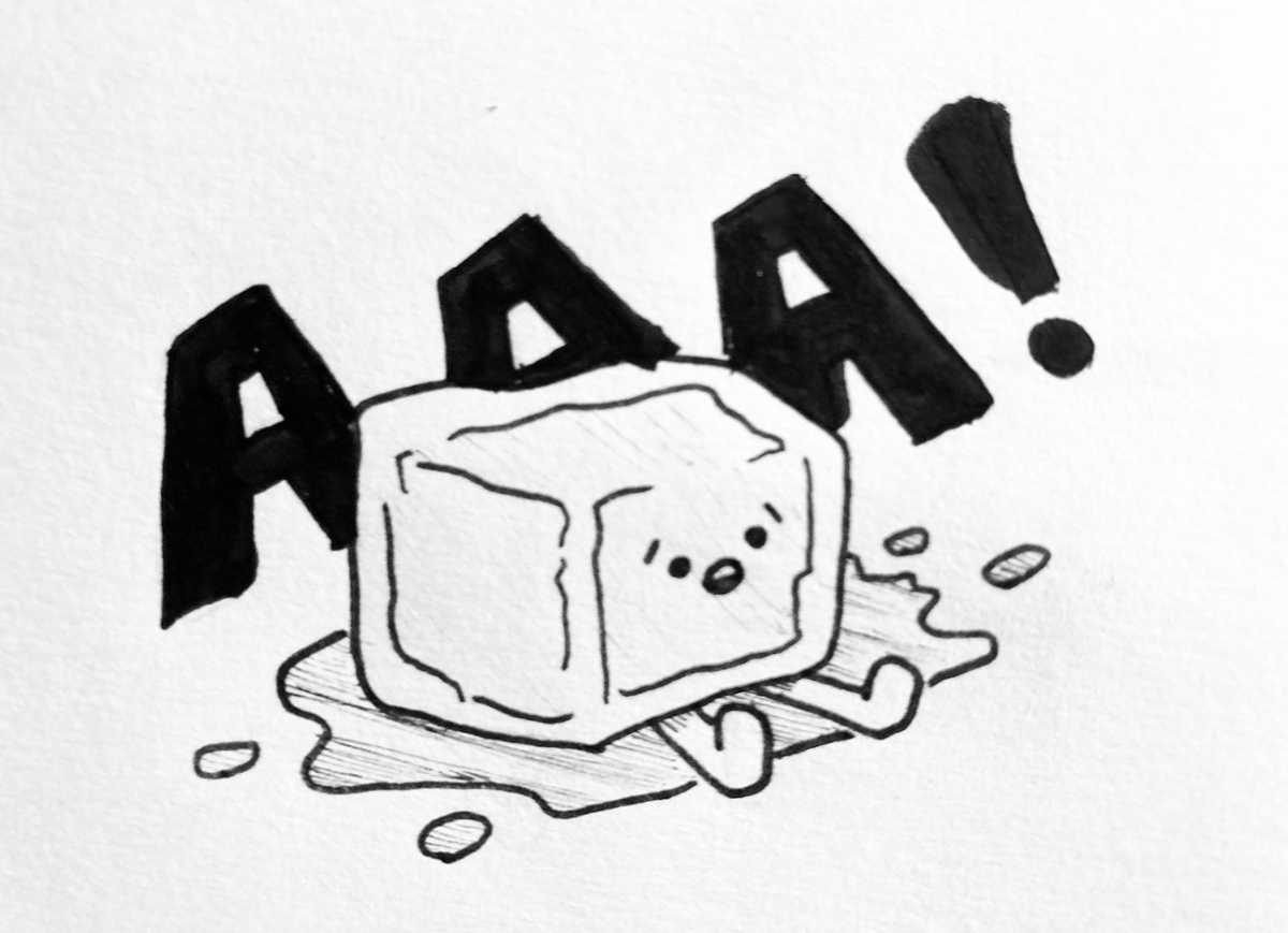 Melting ice cube