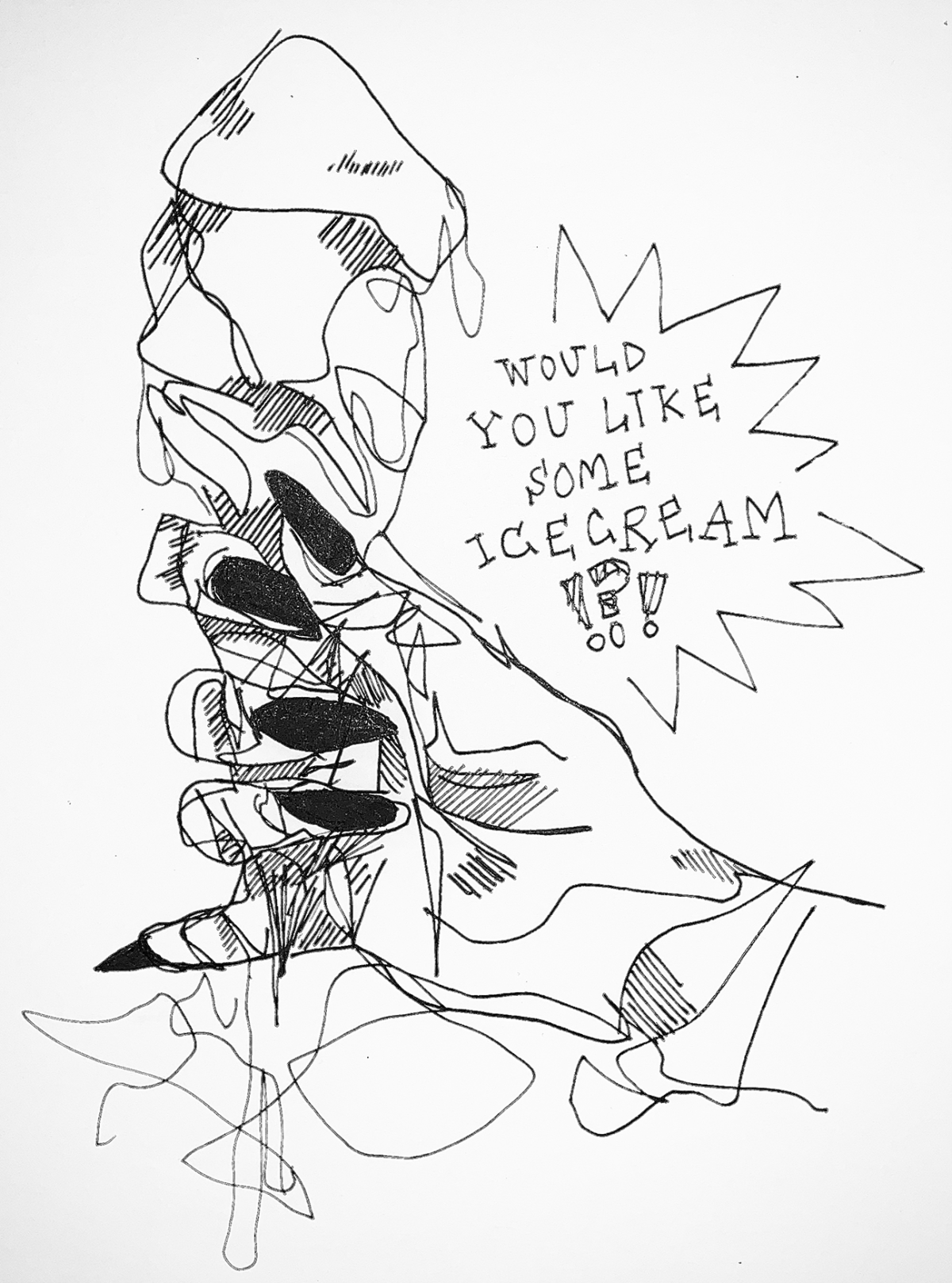 ice cream cone held by hand with long nails