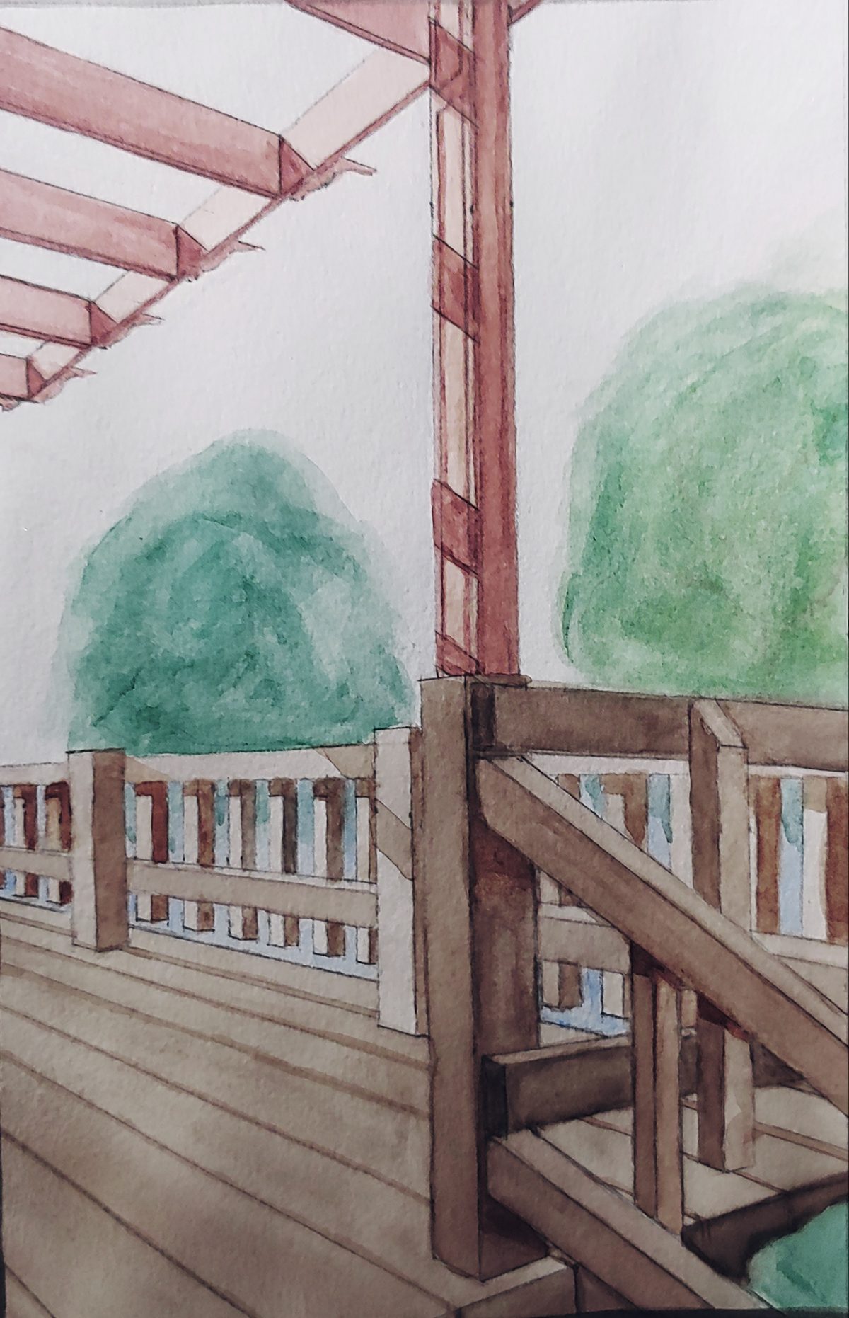 porch and trees