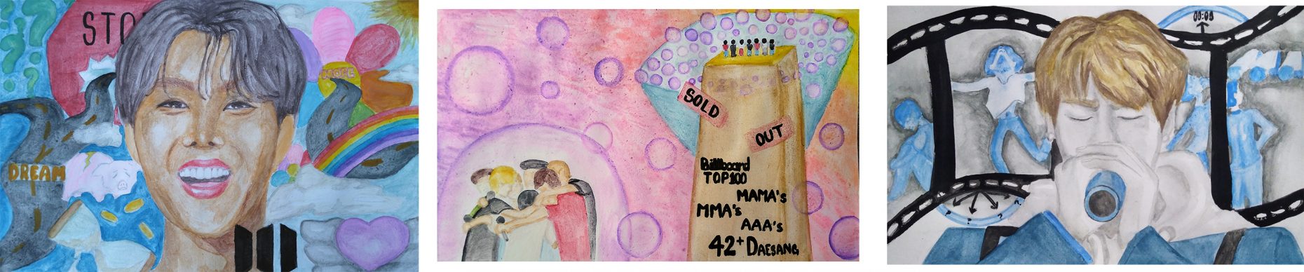 Drawing of singers and concert