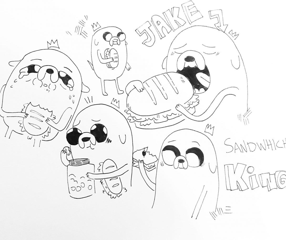 animals eating sandwiches