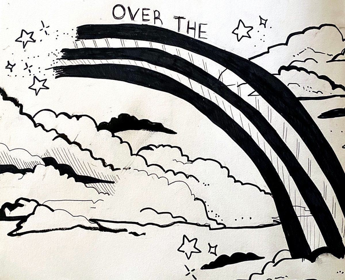 Rainbow with "Over the" above